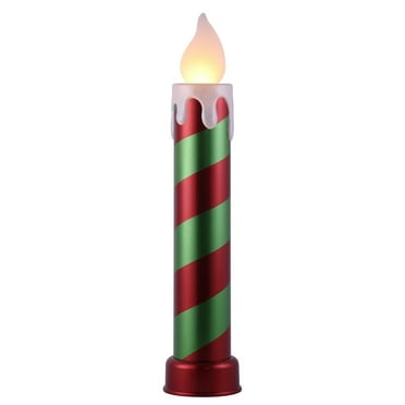 Mr. Christmas 36" Metallic Blow Mold Candle - Red & Green