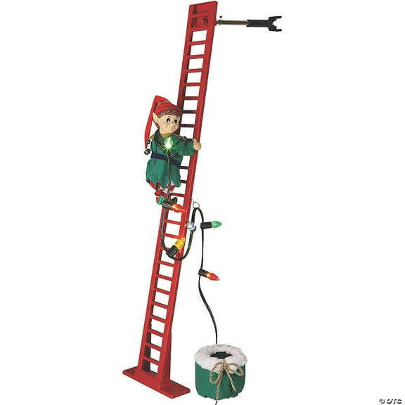 Mr. Christmas 40" Super Climbing Elf, Red Green Ladder