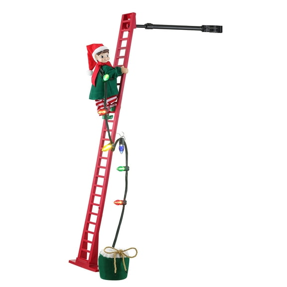 Mr. Christmas 43 in. Animated Ladder Climbing Elf, Red, 1 Count