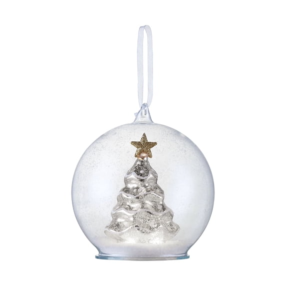 Mr. Christmas 5.5" Mercury Glass Tree Globe Ornament - Silver