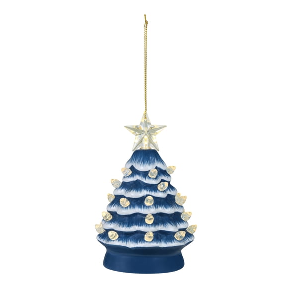 Mr. Christmas 5" CERAMIC TREE - COUNTRY BLUE CLEAR