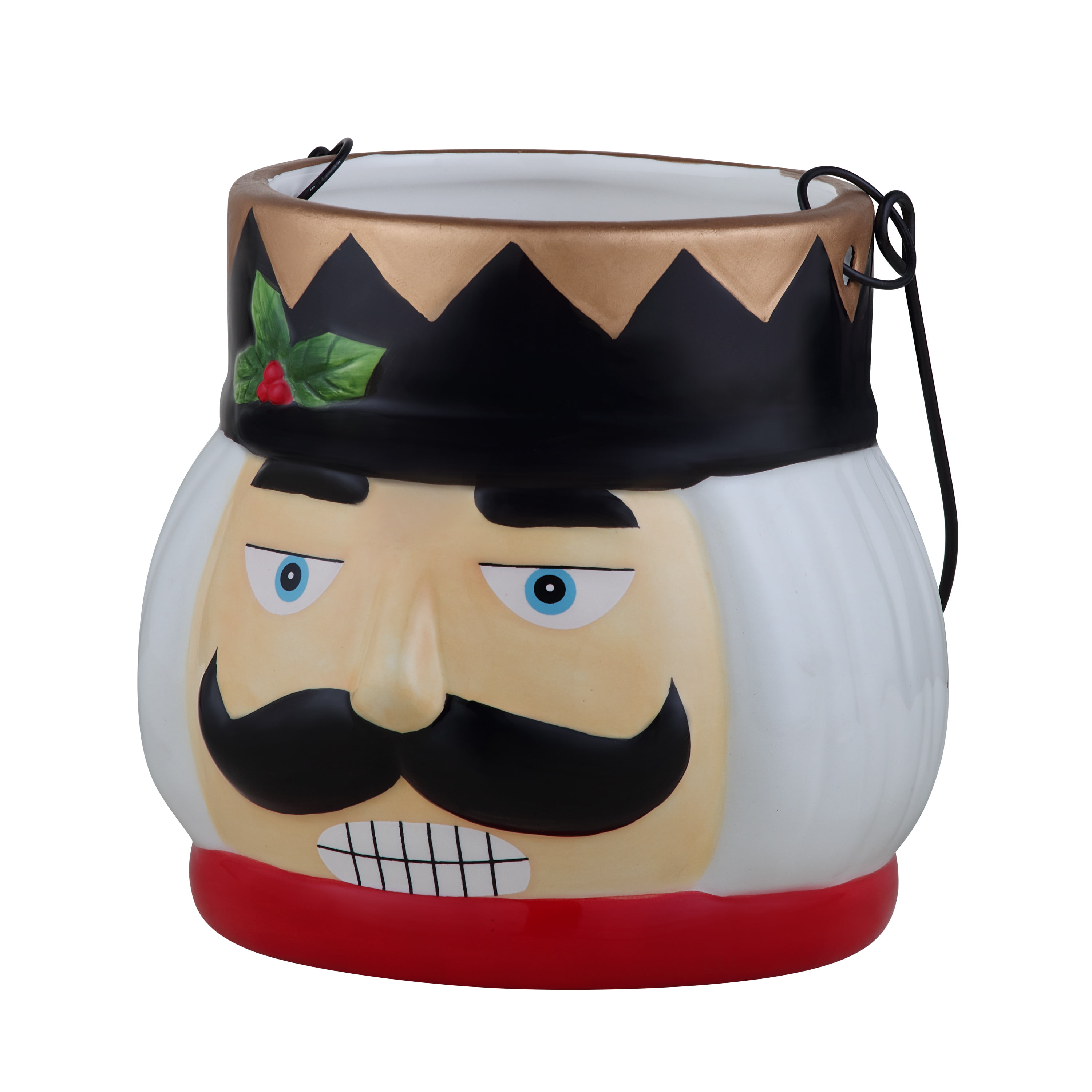 Mr. Christmas 5" Ceramic Nutcracker Lantern Decoration, Red