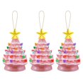 thumbnail image 1 of Mr. Christmas 5 in. Set of 3 Nostalgic Ceramic Tree Ornaments - Pink, 1 of 4
