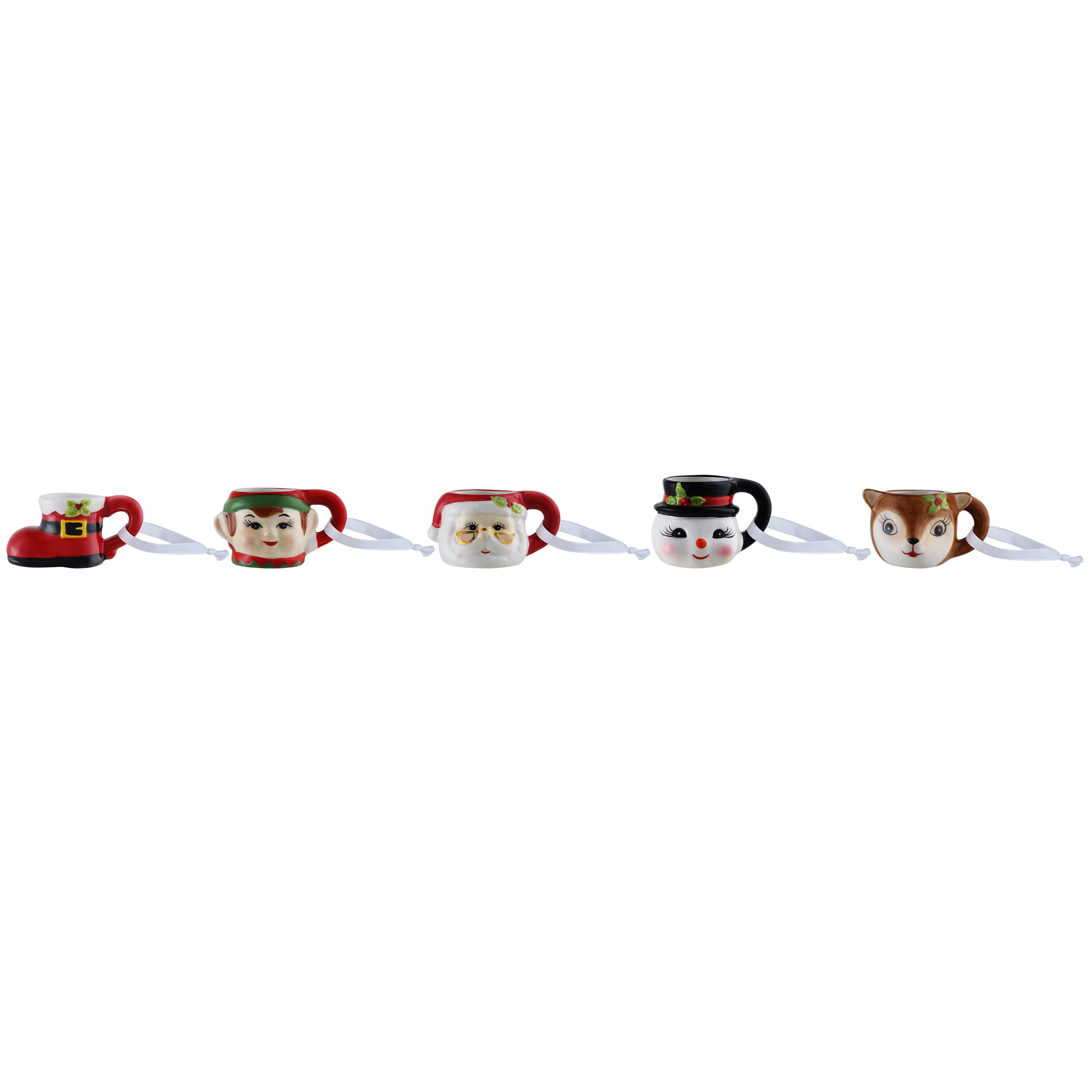 Mr. Christmas 50 Piece Miniature Holiday Mug Hanging Ornament Assortment, Multi-Color