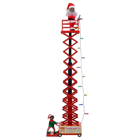 Mr. Christmas 50-inch Animatronic Santa's Scissor Lift Holiday Decor