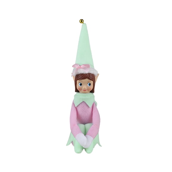 Mr. Christmas 6.5" Decorative Elf Girl with Light Green Hat