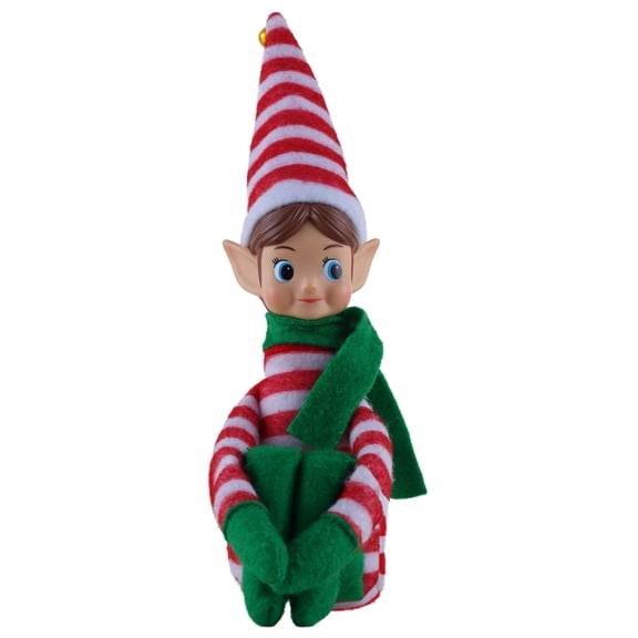 Mr. Christmas 6.5" Decorative Elf with Red Stripe Hat