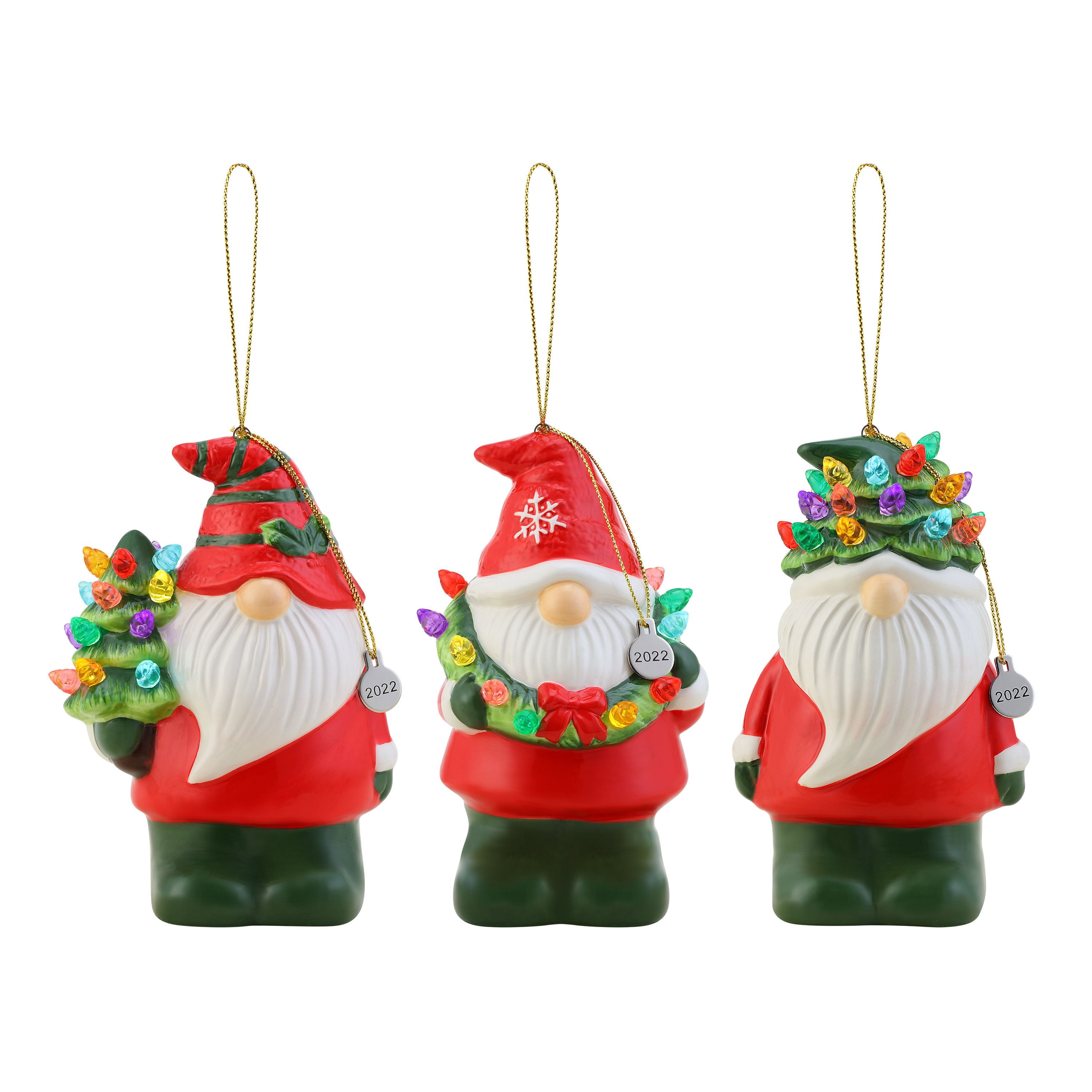 Mr. Christmas 6pc Assorted 5" Ceramic Gnomes Decoration, Red