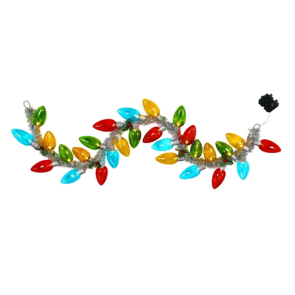 Mr. Christmas 6 ft. Retro C9 Bulb Garland - Multi-color