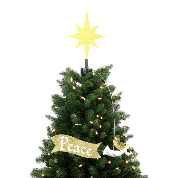 Mr. Christmas Animated Tree Topper - Angel with Gold Banner, 1 Count, 21.75 in