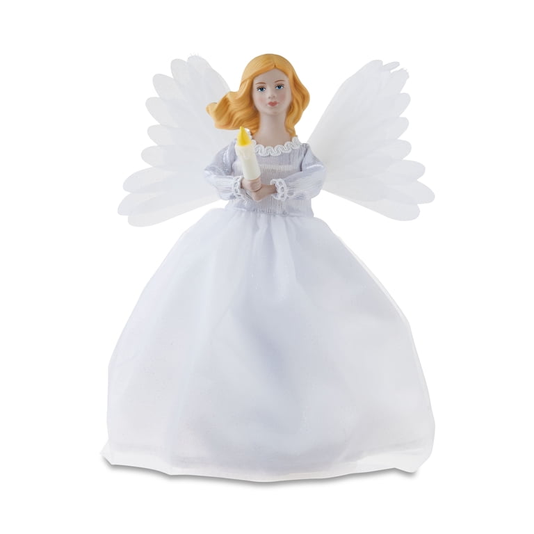 … White Angel … Mr. Christmas Animated Tree Topper Fiber Optic Angel, White