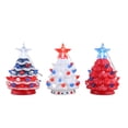 thumbnail image 1 of Mr. Christmas Decoration, Set of 3 Mini Nostalgic Ceramic Patriotic Christmas Trees, Multicolor, One Size, 3 Count, 1 of 4