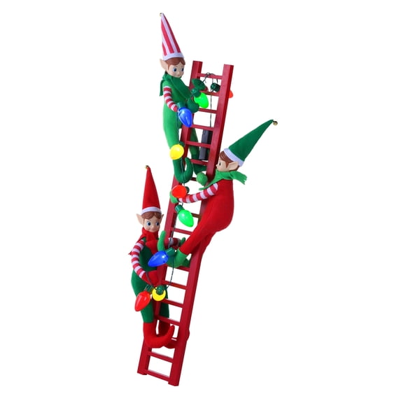 Mr. Christmas Elf, Festive, Red, 11.8" W x 4" D x 27.5" H, 1 Count Decoration