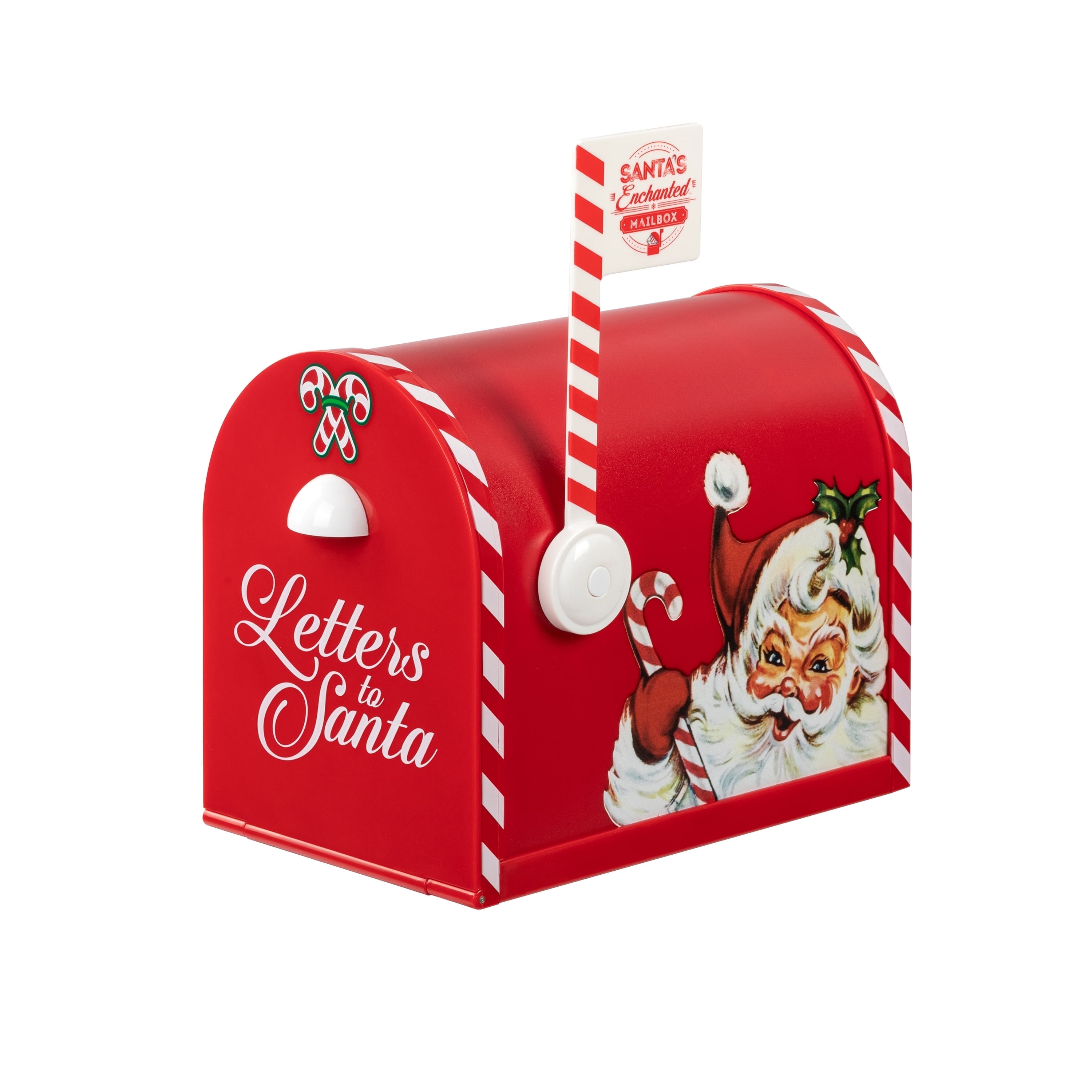 Mr. Christmas Festive Santa's Enchanted Mailbox, Red, One Size ...