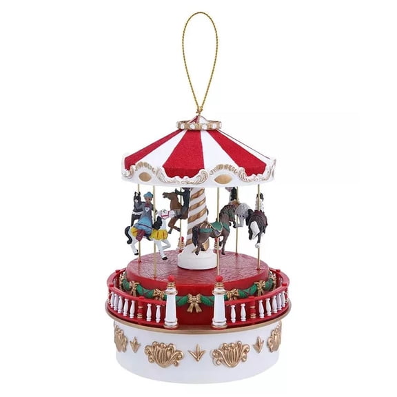 Mr. Christmas Mini Carnival Carousel Music Box, Red