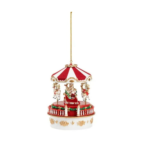 Mr. Christmas, Mini Carnival Music Box - Carousel with White Base
