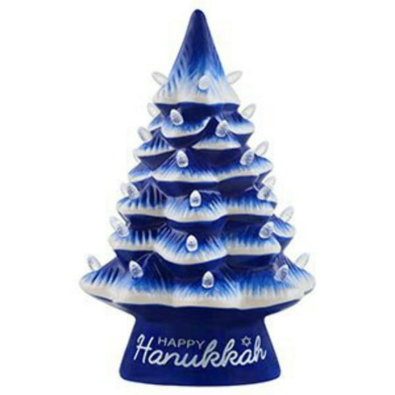 Mr. Christmas Nostalgic Ceramic Hannukah Conical Pre-Lit 12 in Christmas Tree