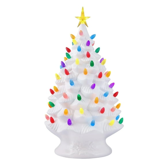 Mr. Christmas 24 in. Nostalgic Ceramic Tree - White