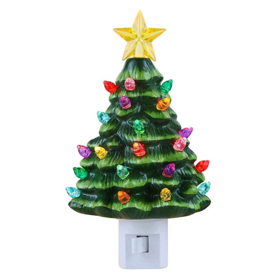 Mr. Christmas 6 in. Nostalgic Ceramic Tree Nightlight - Green