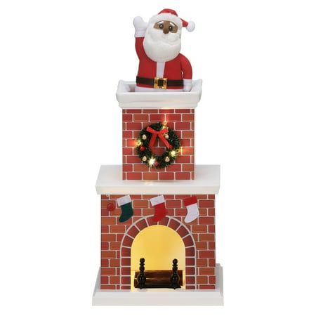 Mr Christmas - 18" Animated Santa in Chimney - Black