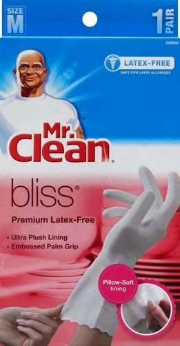 Mr. Clean 243033 Bliss Premium 1-Pair Latex-Free Gloves, Medium