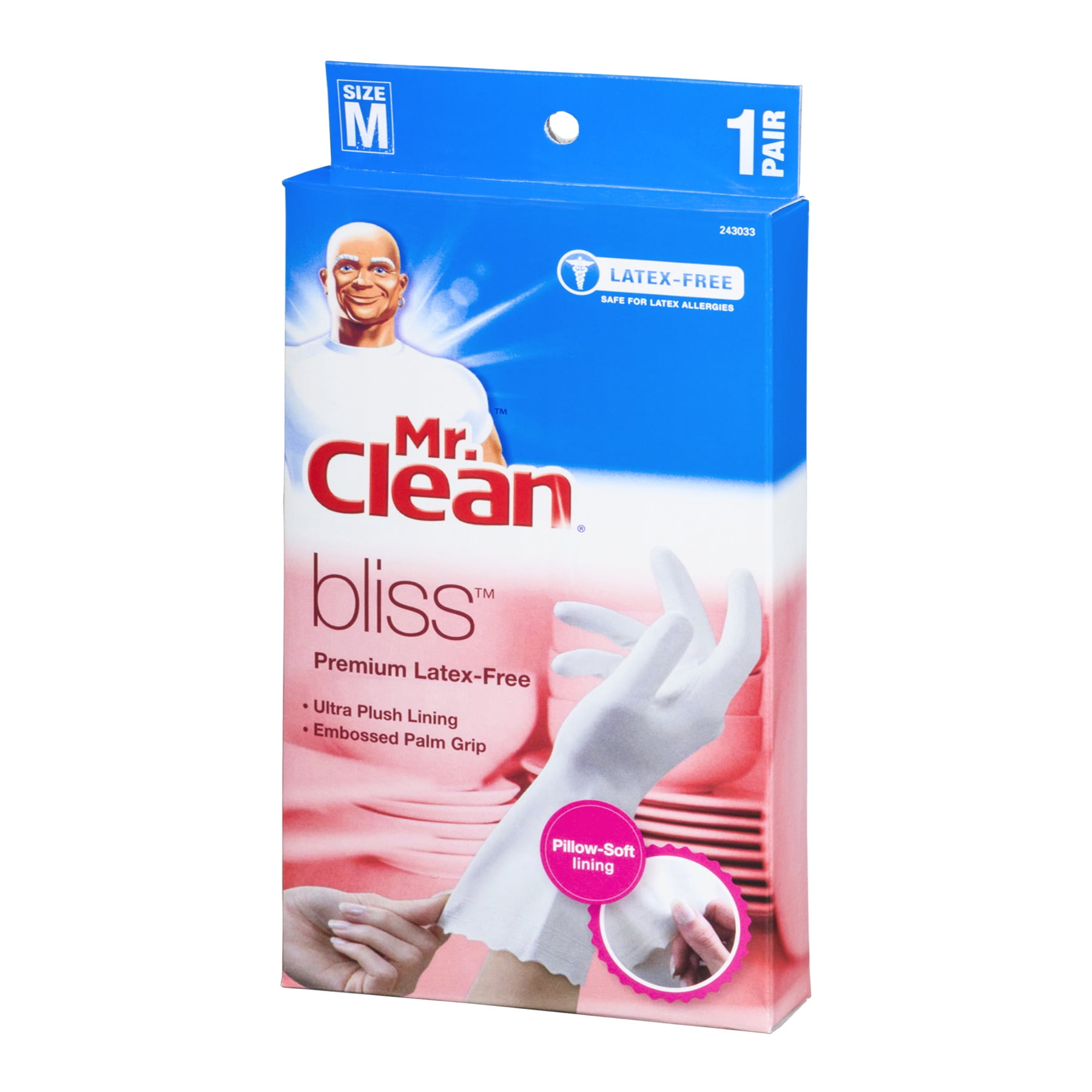 BUTLER HOME PRODUCTS Mr. Clean 243033 Bliss Premium 1-Pair Latex-Free Gloves, Medium