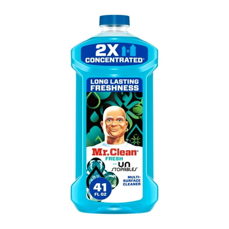 Mr. Clean 2X Concentrated Multi Surface, All Purpose Cleaner, Unstopables Fresh Scent, 41 fl oz
