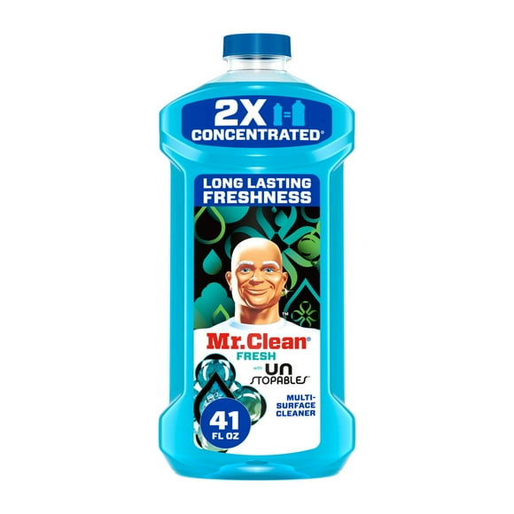 Mr. Clean 2X Concentrated Multi Surface, All Purpose Cleaner, Unstopables Fresh Scent, 41 fl oz