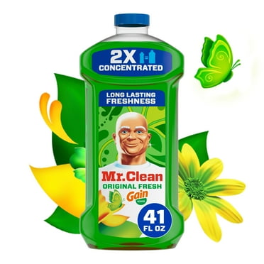 Mr. Clean 2X Concentrated Floor Cleaner, All Purpose Cleaner, Mop Soap, Gain Original, 41 fl oz