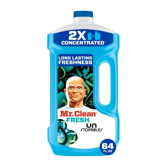 Mr. Clean 2X Concentrated Multi Surface, All Purpose Cleaner with Unstopables Fresh Scent, 64 fl oz