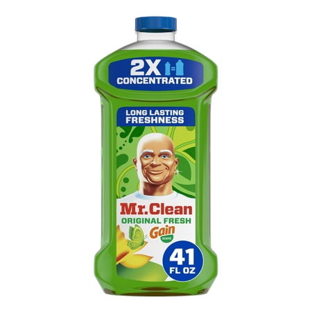Mr. Clean 2X Concentrated Multi Surface Cleaner with Gain Original Scent, All Purpose Cleaner, 41 fl oz (2 Pack)