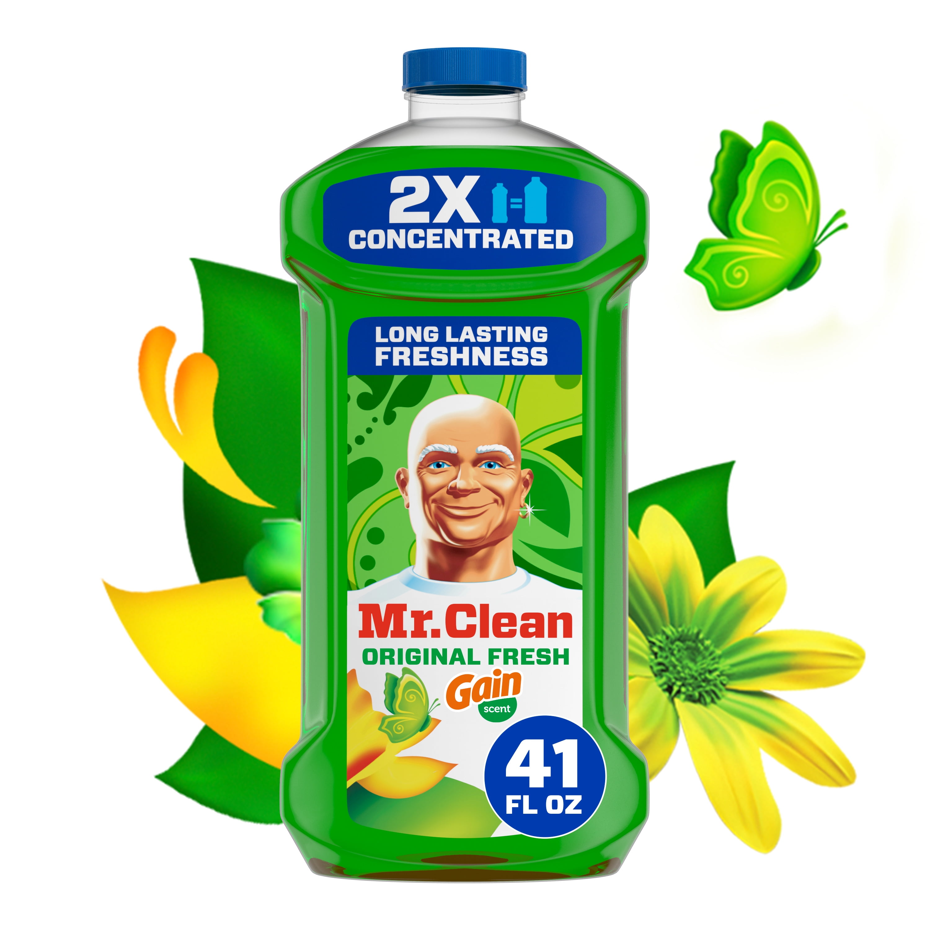 Mr. Clean 2X Concentrated Multi Surface, All Purpose Cleaner with Gain Scent, All Purpose Cleaner, 41 fl oz