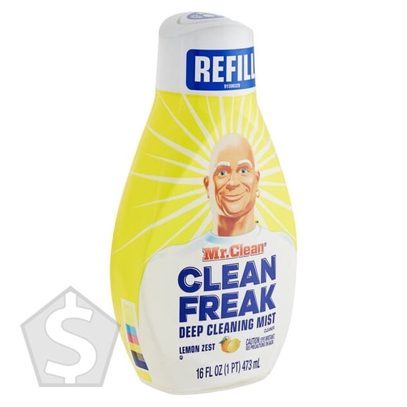Mr. Clean 79130 Clean Freak Deep Cleaning Mist All-Purpose Spray Cleaner with Lemon Zest Refill 16 fl. oz. - 6/Case