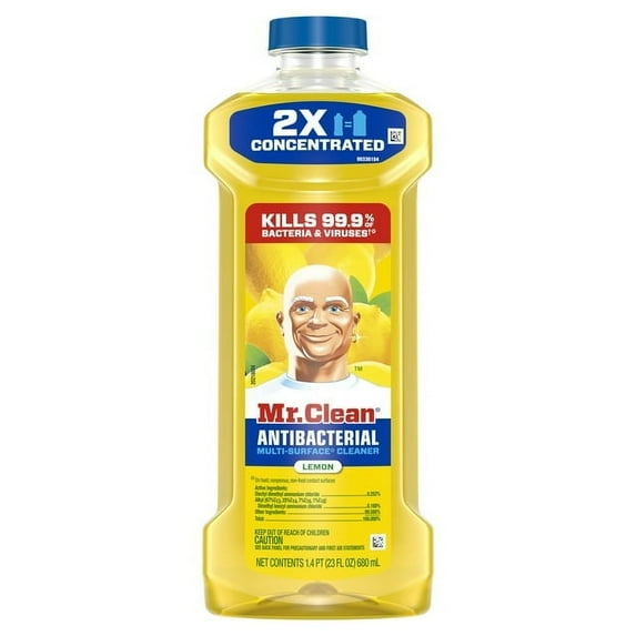 Mr. Clean All Purpose Cleaner, Floor Cleaner for Mopping, Cleaning Liquid, Lemon, 23oz - 2 Pack