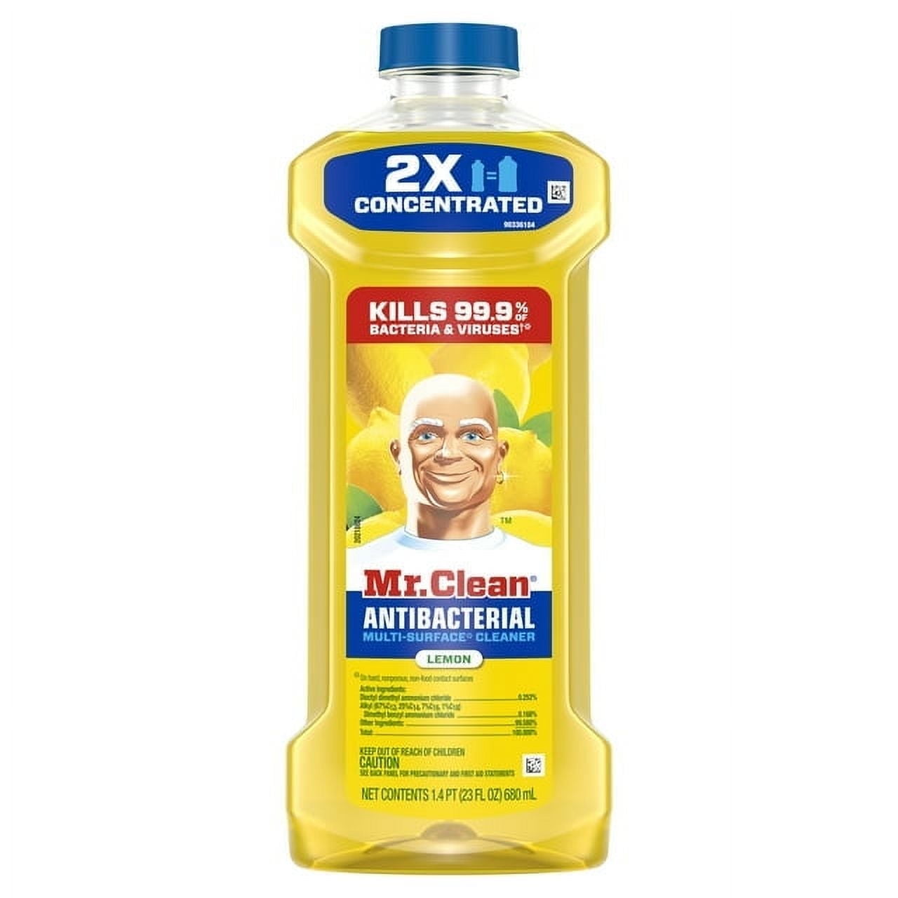 Mr. Clean All Purpose Cleaner, Floor Cleaner for Mopping, Cleaning Liquid, Lemon, 23oz - 4 Pack