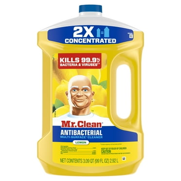Mr. Clean 2X Concentrated Floor Cleaner, All Purpose Cleaner, Mop Soap, Lemon, 99 fl oz