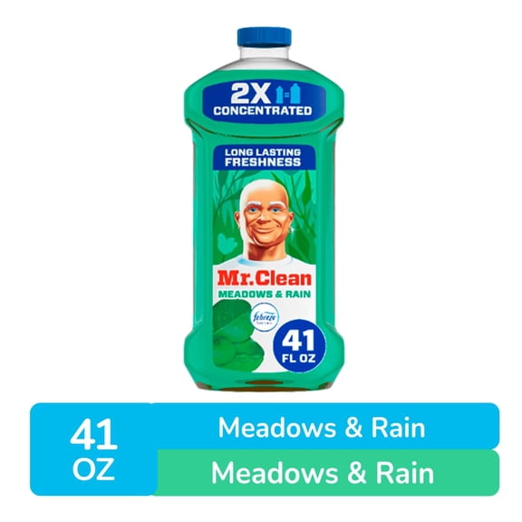 Mr. Clean All Purpose Cleaner Floor Cleaner for Mopping Cleaning Liquid Meadows & Rain 41 fl oz - Pack of 2