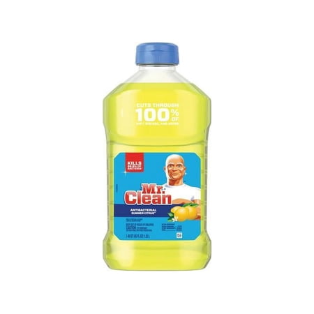 Mr. Clean Antibacterial Cleaner - Liquid - 45 fl oz (1.4 quart) - Summer Citrus, Lemon Scent - 6 / Carton - Yellow