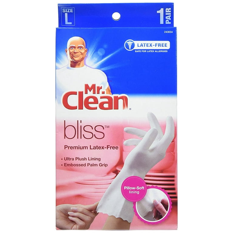 Mr. Clean Bliss Premium Latex-Free Gloves, Large (Pack of 5)
