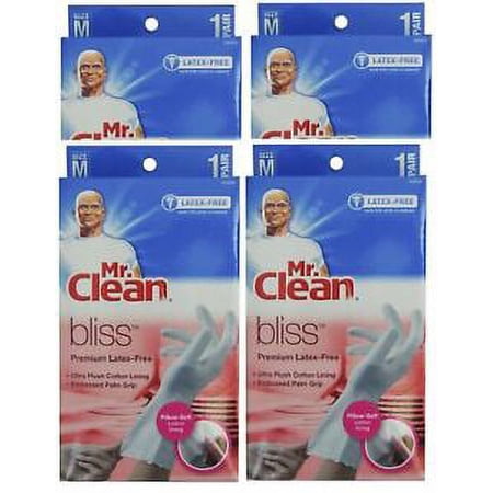 Mr. Clean Bliss Premium Latex-Free Gloves, Medium - 4 pairs