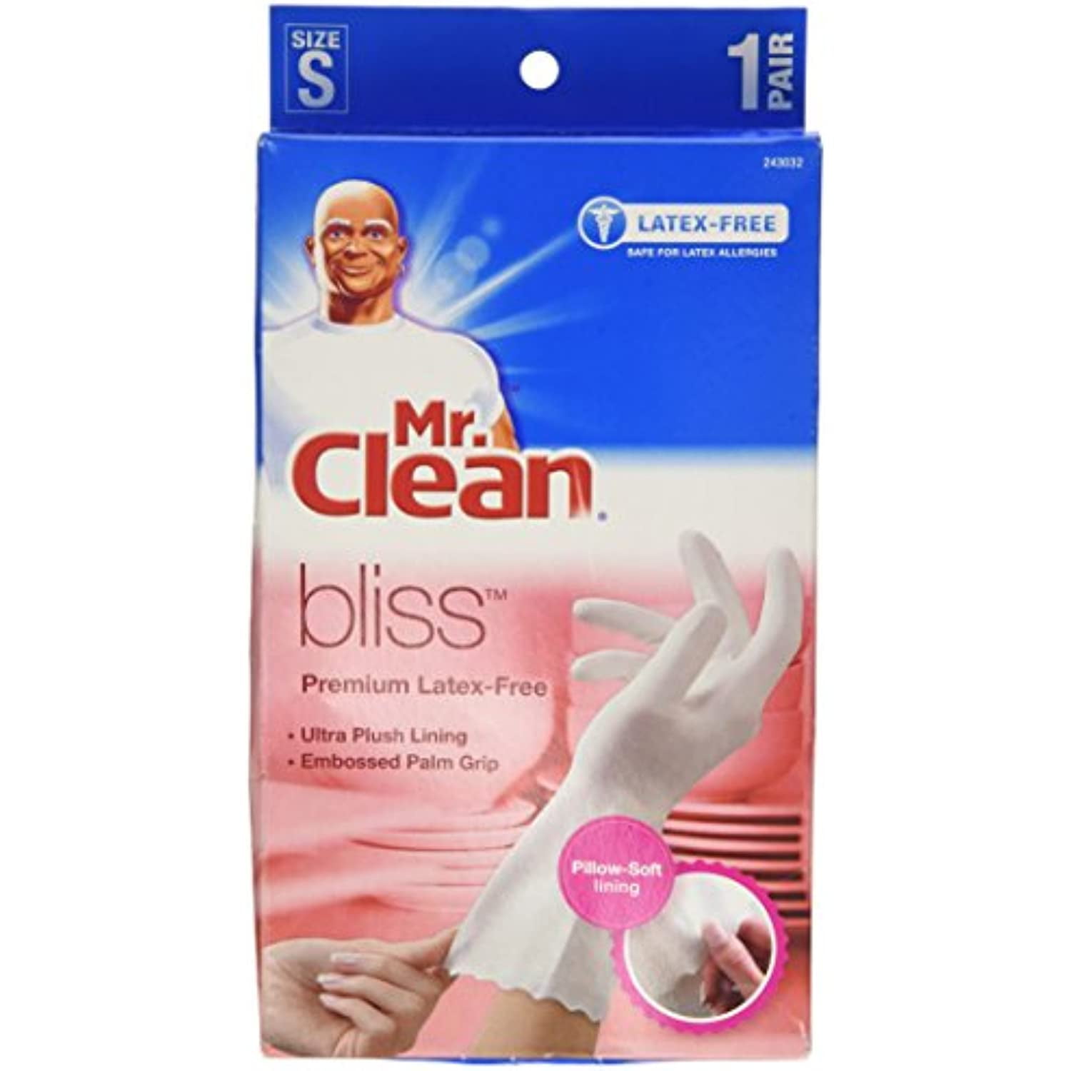 Mr. Clean Bliss Premium LatexFree Gloves, Small, 4 Pairs