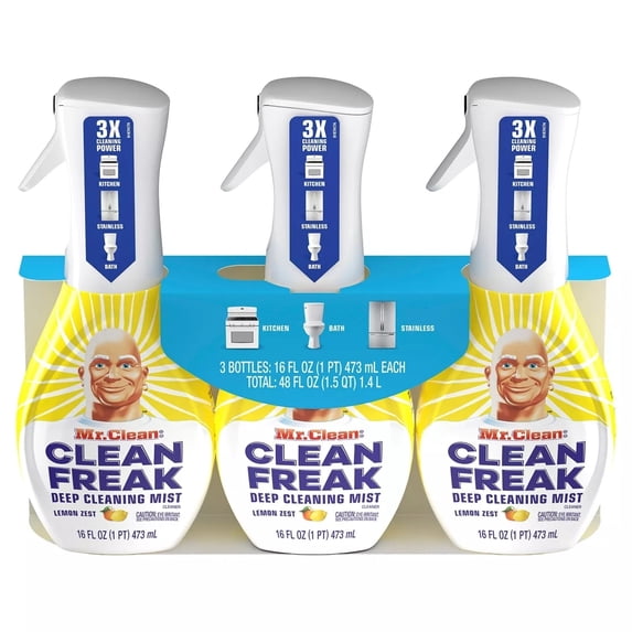 Mr. Clean Clean Freak 16 oz. Lemon Zest Scent Deep Cleaning Mist Multi-Surface Spray Starter Kit
