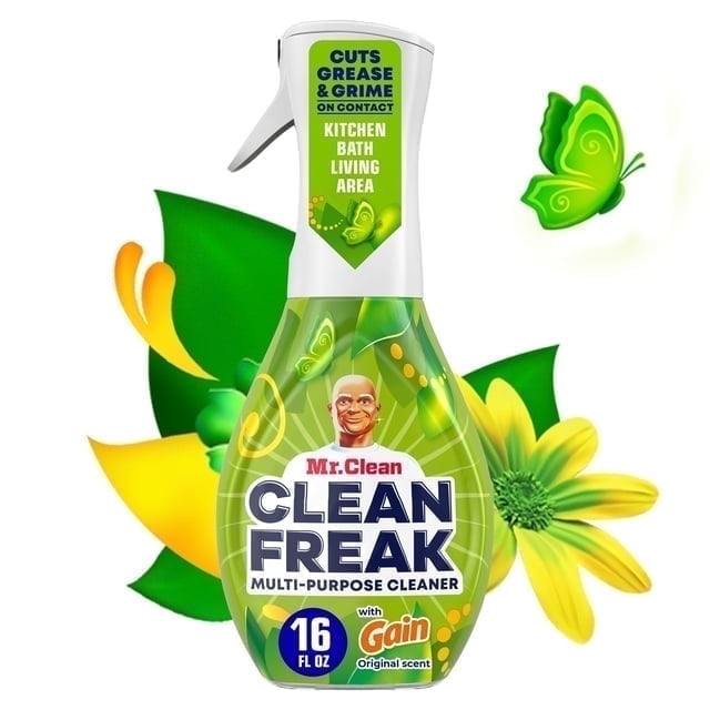 Mr. Clean Clean Freak All Purpose Cleaner Spray, Multi-Surface Cleaning, Gain, 16 fl oz (4 Pack)