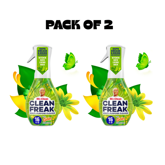 Mr. Clean Clean Freak All Purpose Cleaner Spray, Multi-Surface Cleaning, Gain, 16 fl oz(PACK OF 2)