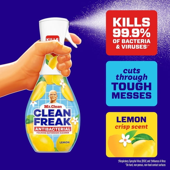 Mr. Clean Clean Freak Lemon Scent Antibacterial Multi-Purpose Bath Cleaner, 16 Fl oz