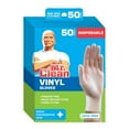 thumbnail image 1 of Mr. Clean Disposable Latex Free Vinyl Gloves, One Size, 50 Count, 1 Box, 1 of 5