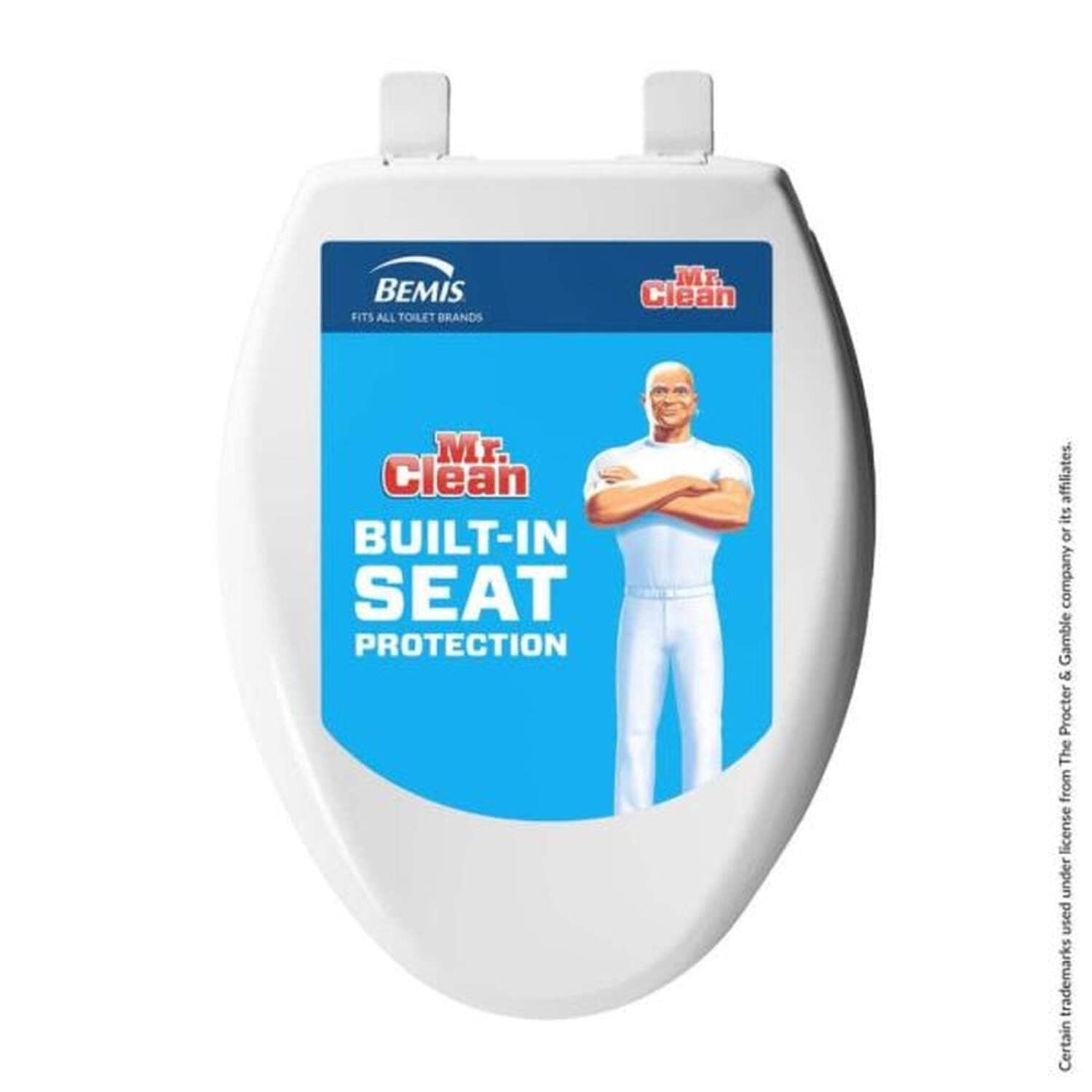 Mr. Clean Elongated Soft Close Plastic Closed Front Toilet Seat in