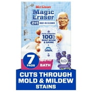 Mr. Clean Magic Eraser Sponge, Bathroom Cleaner, Soap Scum Shower & Tub Cleaner, 2 in 1 Bath, 7 Count