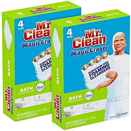 Mr. Clean Magic Eraser Bath Scrubber, 4Count (Pack Of 2)