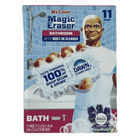 Mr. Clean Magic Eraser Bathroom 2 in 1 Built in Cleaner, 11 Count